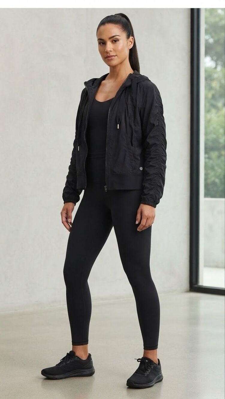 Lululemon Black Street To Studio Oversized Gathered Jacket Sz 12